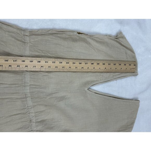 Cloth & Stone Jumpsuit Women S Beige  V Neck Sleeveless Wide Leg Crop 100 Linen - Picture 9 of 15